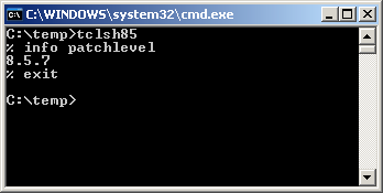Chamada do interpretador Tcl em um terminal e a execução de alguns comandos. (Fonte: Tcl 8.5 Networking Programming, 2010)