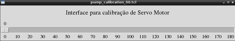 Interface gráfica do programa para calibração de um servo motor
