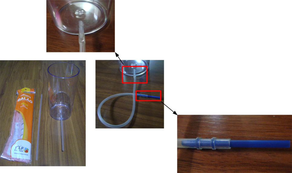Colocação do tubo de escoamento na base do reservatório conectado a mangueira de silicone
