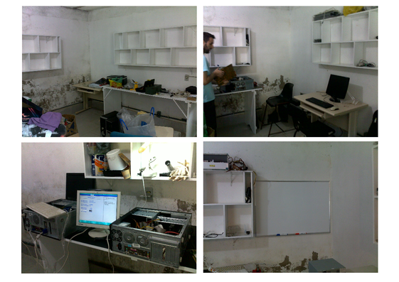 07/2015 - Arrumação, reparos em computadores e instalação de quadro-branco.