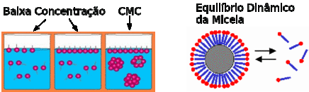 Concentração Micelar Crítica, concentração mínima do surfactante para a formação de micelas.